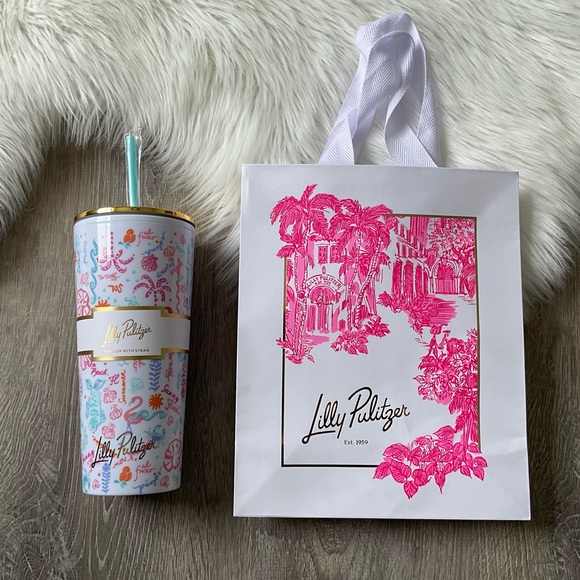 Lilly Pulitzer Other - 🦩💛LILLY PULITZER 24oz Tumbler with Straw Multi Summer Serenade